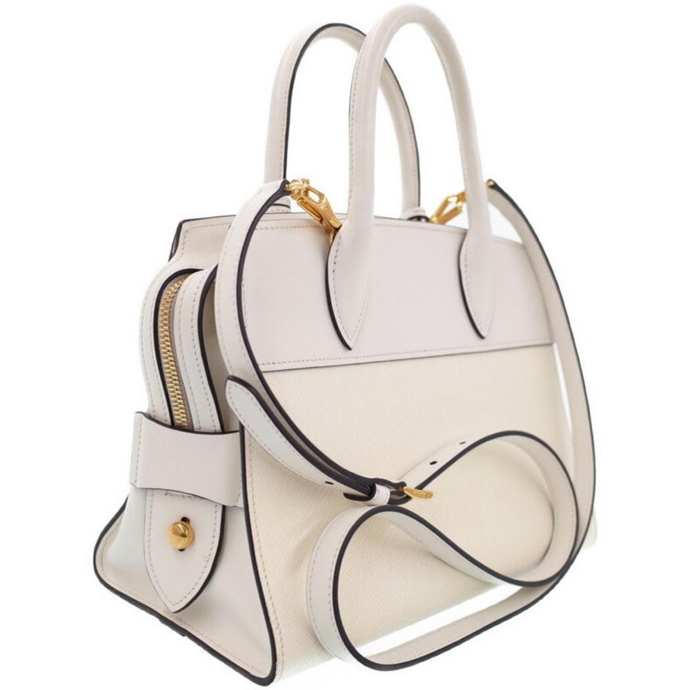 Prada Saffiano white Esplanade chalk handbag leather